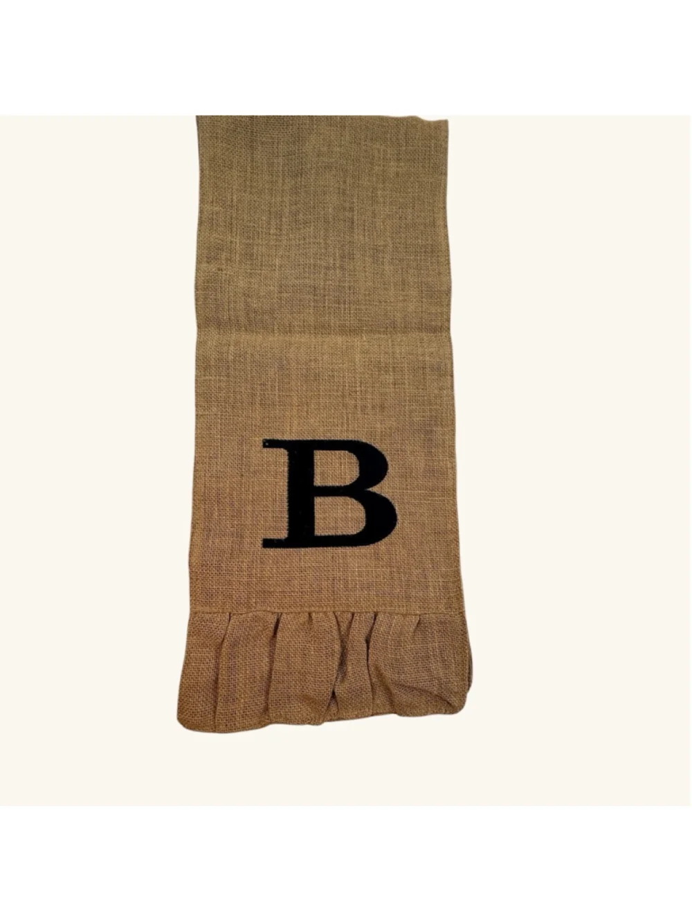 Burlap Monogram Table Runner Farmhouse Rustic Decor Letter B 70x11